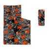 Axolotl Basketball Nap Mat with Pillow and Blanket, Grey Orange Basketball Slumber Bag, Hand Drawn Graffiti Rolled Sleeping Mat for Teens, Ball Game Sports Sleeping Bag for Traveling, 50" L*21" W view 1