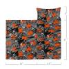 Axolotl Basketball Nap Mat with Pillow and Blanket, Grey Orange Basketball Slumber Bag, Hand Drawn Graffiti Rolled Sleeping Mat for Teens, Ball Game Sports Sleeping Bag for Traveling, 50" L*21" W view 2