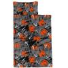 Axolotl Basketball Nap Mat with Pillow and Blanket, Grey Orange Basketball Slumber Bag, Hand Drawn Graffiti Rolled Sleeping Mat for Teens, Ball Game Sports Sleeping Bag for Traveling, 50" L*21" W view 3