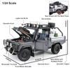 1/24 Scale Diecast Vehicle Model Car Toy Collection Compatible for Defender 110 Off-Road Pickup Truck, Kids Gift,with Sound Light Pull Back Power,Home Office Decorate view 3