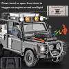 1/24 Scale Diecast Vehicle Model Car Toy Collection Compatible for Defender 110 Off-Road Pickup Truck, Kids Gift,with Sound Light Pull Back Power,Home Office Decorate view 4