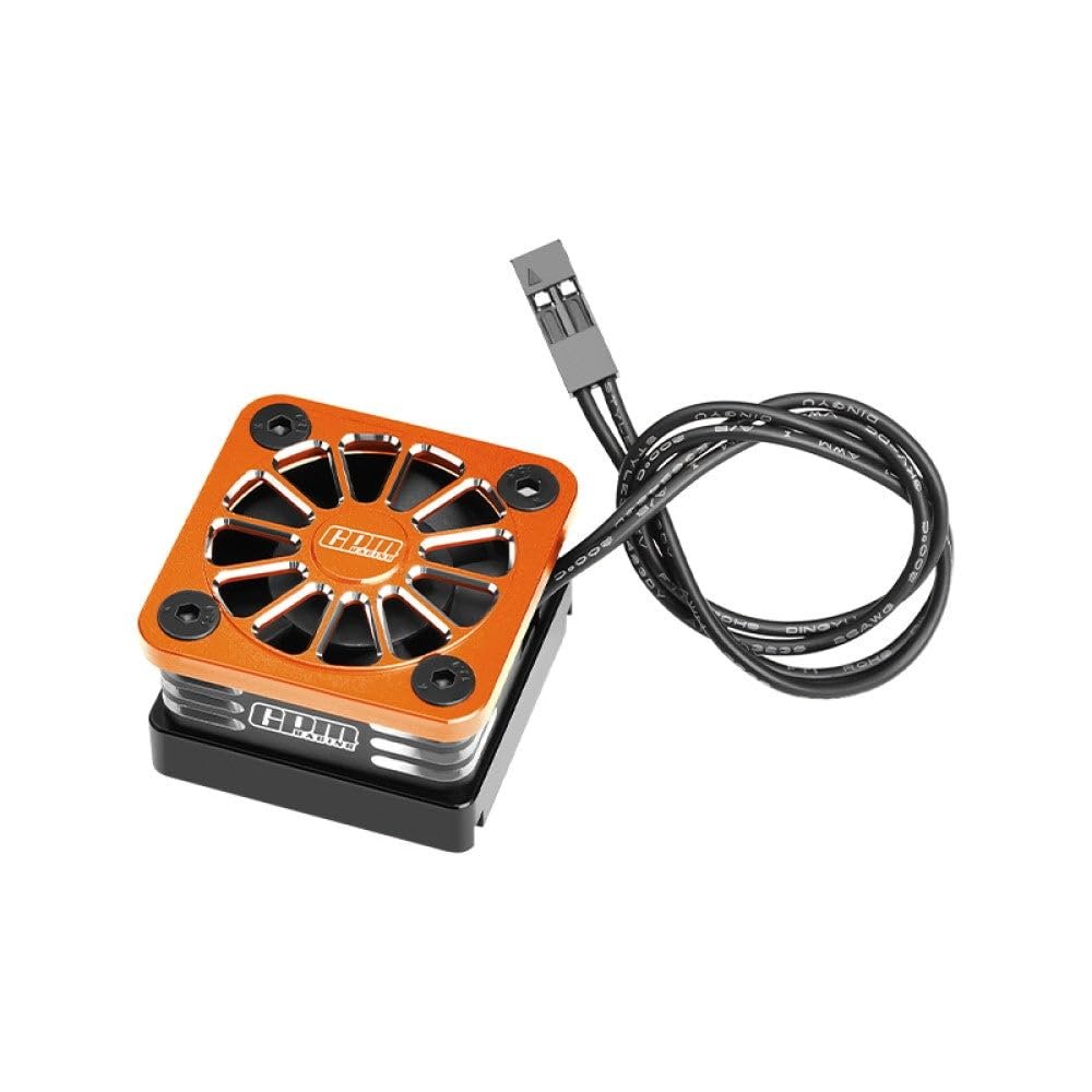 Aluminum ESC High Speed Cooling Fan 20000 RPM (BL-2S: 3383 & Velineon VXL-3S: 3355R) for Traxxas 1:16 Mini XRT/Mini Slash / 1:16 Maxx / 1:8 Jato 4X4 / 1:10 Slash Mudboss/Fiesta ST Rally - Orange