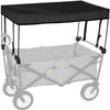 Folding Wagon Cart Canopy Canopy Cart Outdoor Folding Stroller Accessory Push Pull Wagon Cover for Garden Beach, Black view 1