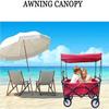Folding Wagon Cart Canopy Canopy Cart Outdoor Folding Stroller Accessory Push Pull Wagon Cover for Garden Beach, Black view 2