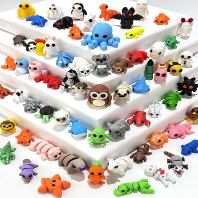 60Pcs Random 3D Printed Animals,Mystery Pack Articulated Figurines Fidget Toy,Gifts for Kids Graduation Rewards,Easter Egg Stuffers,Christmas Birthday Gifts