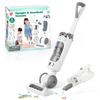 Kids Vacuum Cleaner Toy Set for Toddlers - 2PCS Toy Vacuum Sets for Toddlers 3+ Toddler Vacuum Toy That Works with Sound Effects, Baby Play Vacuum Pretend Role Play Household Housekeeping (White) view 1