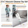Kids Vacuum Cleaner Toy Set for Toddlers - 2PCS Toy Vacuum Sets for Toddlers 3+ Toddler Vacuum Toy That Works with Sound Effects, Baby Play Vacuum Pretend Role Play Household Housekeeping (White) view 2