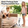 Kids Vacuum Cleaner Toy Set for Toddlers - 2PCS Toy Vacuum Sets for Toddlers 3+ Toddler Vacuum Toy That Works with Sound Effects, Baby Play Vacuum Pretend Role Play Household Housekeeping (White) view 3
