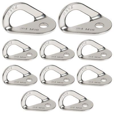 10-Piece Heavy Duty Stainless Steel Climbing Bolt Hangers, 25 Kn Strength, For Rock Climbing, Caving, Mountaineering