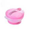 Beaupretty Suction Bowls with Spoon Feeding Set Pink Non Slip Lightweight PP Material Spill Bowl for Lid Fits Spoon Slot Dishwasher Safe view 1