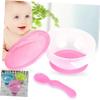 Beaupretty Suction Bowls with Spoon Feeding Set Pink Non Slip Lightweight PP Material Spill Bowl for Lid Fits Spoon Slot Dishwasher Safe view 2