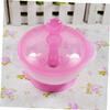 Beaupretty Suction Bowls with Spoon Feeding Set Pink Non Slip Lightweight PP Material Spill Bowl for Lid Fits Spoon Slot Dishwasher Safe view 3