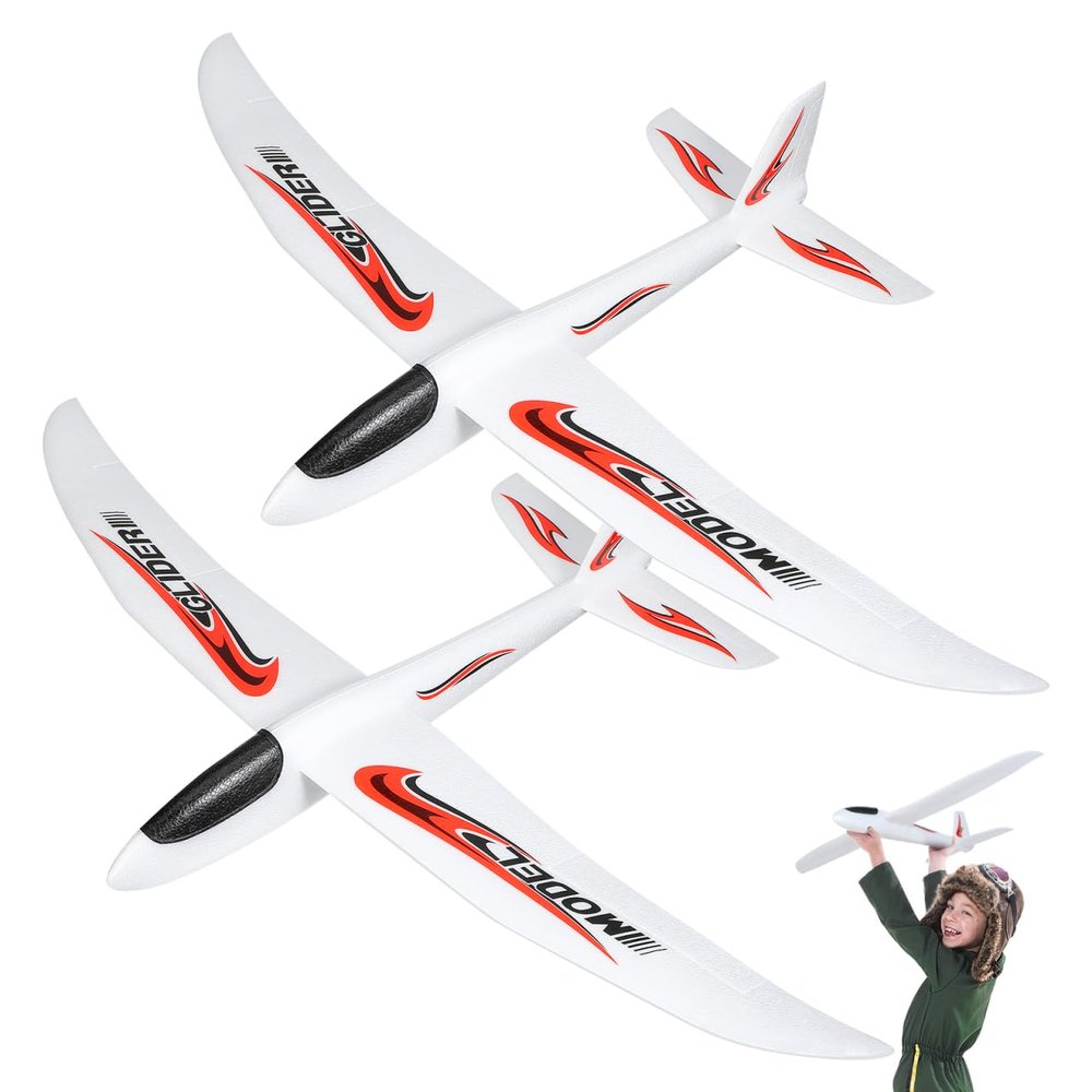 BESPORTBLE 2Pcs 38.97 Inch Foam Hand Throwing Airplane Gliders for Kids Outdoor Play Educational Toy Plane Set