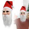 Xinxiaomeng Santa Claus Mask Realistic Old Man Mask Funny Santa Suit Latex Head Decorative Halloween Christmas Costume (C) view 1
