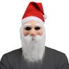 Xinxiaomeng Santa Claus Mask Realistic Old Man Mask Funny Santa Suit Latex Head Decorative Halloween Christmas Costume (C) view 2
