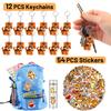 102 PCS Tiger Party Favors, Tiger Temporary Tattoos Slap Bracelets Keychains Stickers Badges for Jungle Safari Tiger Party Favors Birthday Party Decorations Supplies Gifts for Classroom Rewards view 4
