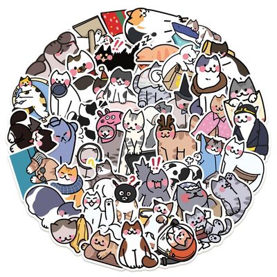 100pcs Cute Cat Stickers | Vinyl Waterproof Kawaii Cat Waterproof Decals for Skateboards, Luggage, Water Bottles and Decorations