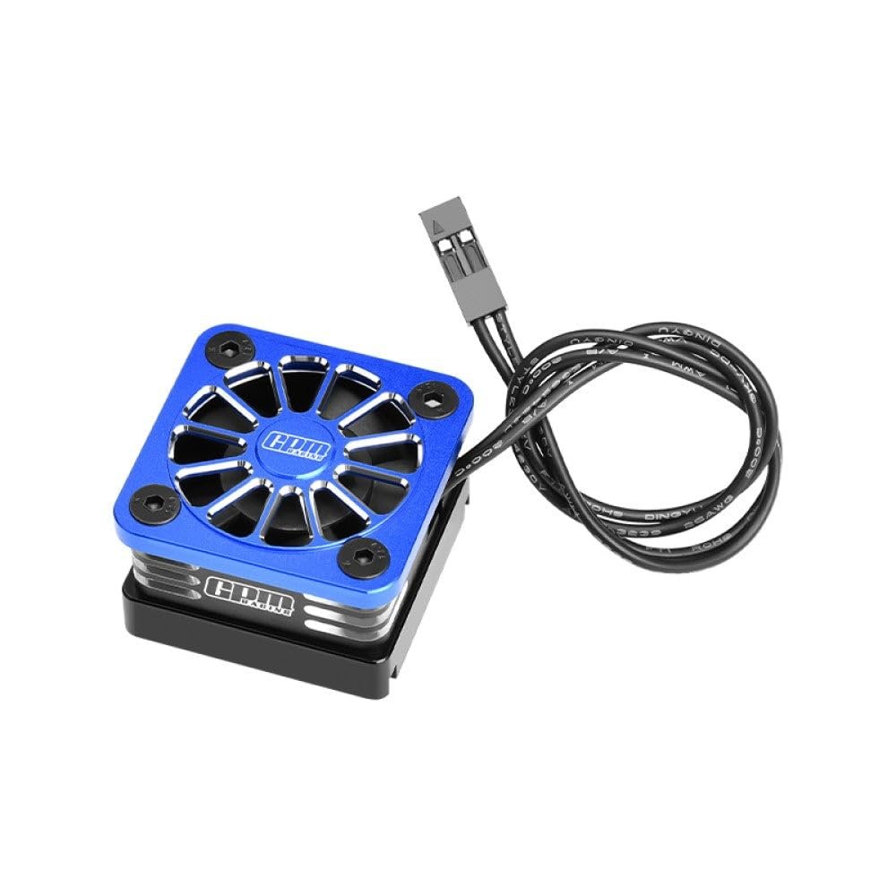Aluminum ESC High Speed Cooling Fan 20000 RPM (BL-2S: 3383 & Velineon VXL-3S: 3355R) for Traxxas 1:16 Mini XRT/Mini Slash / 1:16 Maxx / 1:8 Jato 4X4 / 1:10 Slash Mudboss/Fiesta ST Rally - Blue
