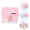 Abaodam Cartoon House Shaped Tinplate Piggy Bank with Lock for Money Saving Pot and Home Decoration Metal Coin Container for Boys and Birthday Gift Adornment view 3