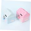 Abaodam Cartoon House Shaped Tinplate Piggy Bank with Lock for Money Saving Pot and Home Decoration Metal Coin Container for Boys and Birthday Gift Adornment view 4