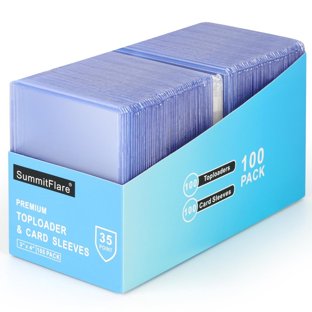 200 Card Sleeves Top Loaders for Cards,3"X4" Card Protectors Sleeves Toploaders for Baseball Cards Trading Cards(100 Top Loaders + 100 Card Sleeves)