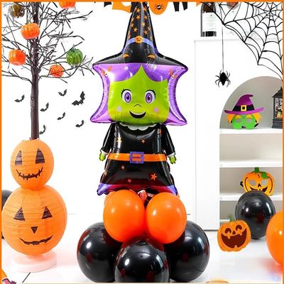 10pcs 12inch Black Orange Latex Balloons Party Theme Halloween Balloons Decor for Baby Shower Wedding Anniversary Halloween Baby Birthday Party Decorations (Character)