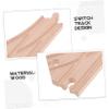 BESPORTBLE 2pcs Wooden Train Track Expansion Multi Directional Switch Connectors Compatible with Major Brands Railway Accessories for Creative Dollhouse Train Layouts view 2
