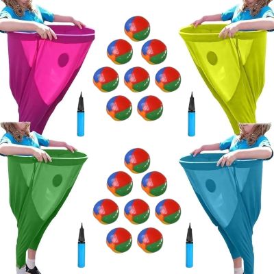 Granny Pants Yard Game Set - Granny Pants Party Rush! Granny Pants Outdoor Game with Bouncy Balls Air Pumps, The Ultimate Backyard Party Games! Team Relay Family Reunion Field Games Set (Set- 4 pcs)