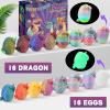 16 Pcs 3D Printed Dragon Eggs with Dragon Inside, Mini Dragon Egg Fidget Toy 3D Articulated Crystal Dragon Eggs, Easter Basket Stuffers 3D Printed Easter Eggs Animals Toy Set (16 Pcs) view 2