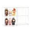 2-Pack Clear Acrylic 2-Tier Display Cabinet 14.17" with Shelf, Wall Mounted, Dustproof Display Case for Labubu Figures, Big into Energy, Exciting Macaron, Have a Seat, Coca-Cola Series view 1