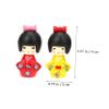 Abaodam 12pcs Japanese Kimono Doll Miniature Tabletop Ornaments Bright Hand Painted Home Office Decoration Living Shop Bookshelf Display view 2