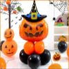 10pcs 12inch Black Orange Latex Balloons Party Theme Halloween Balloons Decor for Baby Shower Wedding Anniversary Halloween Baby Birthday Party Decorations (Pumpkin with Moon Hat) view 1