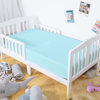 100% Brushed Microfiber Fitted Crib Sheet  Super Soft and Cozy 28x52 Baby Sheet for Standard Crib and Toddler Mattress, Boys, Girls, Unisex, Light Blue