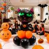 10pcs 12inch Black Orange Latex Balloons Party Theme Halloween Balloons Decor for Baby Shower Wedding Anniversary Halloween Baby Birthday Party Decorations (cute black cat) view 3