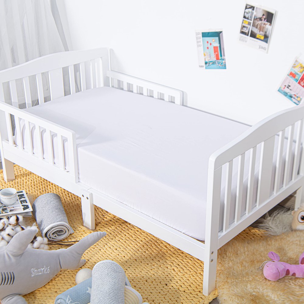 100% Brushed Microfiber Fitted Crib Sheet  2 Pack Super Soft and Cozy 28x52 Baby Sheet for Standard Crib and Toddler Mattress, Boys, Girls, Unisex, White