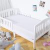100% Brushed Microfiber Fitted Crib Sheet  2 Pack Super Soft and Cozy 28x52 Baby Sheet for Standard Crib and Toddler Mattress, Boys, Girls, Unisex, White view 1
