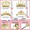 50 Pcs Foam Crowns Colorful Kids Princess Tiaras Crowns Bulk with 2 Styles DIY Diamond Sticker Making Kits for Kids Birthday Party Supplies view 2