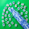Bulyoou 2 Pcs Drawstring Mahjong Bags Protective Sleeve for Mahjong Racks and Pushers Printed Tile Bag 26 Inch, White, Empty Mah Jong Bag Only (Ink Style) view 4