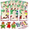 24 Sets Christmas Gingerbread Man Party Favors Gingerbread Man Wooden Painting Craft Kits for Kids Thank You for Coming Gifts Craft Xmas Party Supplies Merry Christmas Cards - Kids Birthday Gifts Bulk view 1