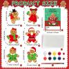 24 Sets Christmas Gingerbread Man Party Favors Gingerbread Man Wooden Painting Craft Kits for Kids Thank You for Coming Gifts Craft Xmas Party Supplies Merry Christmas Cards - Kids Birthday Gifts Bulk view 2