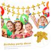 Ipetboom 2pcs Cross Banner Party Decoration Reusable Hanging Celebration Ornament for Kitchen Fireplace Staircase Scene Layout view 4