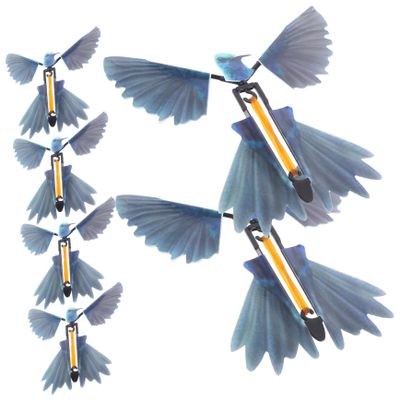 Beaupretty 6Pcs Wind Up Flying Hummingbird Realistic Rubber Band Powered Birds for Party Supplies and Stage Performance Fun Gift