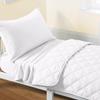 4-Piece Toddler Bedding Set for Girls and Boys Soft and Breathable Crib Bedding with Quilted Comforter, Fitted Sheet, Flat Top Sheet and Envelope Pillowcase, White view 1