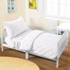 4-Piece Toddler Bedding Set for Girls and Boys Soft and Breathable Crib Bedding with Quilted Comforter, Fitted Sheet, Flat Top Sheet and Envelope Pillowcase, White view 2