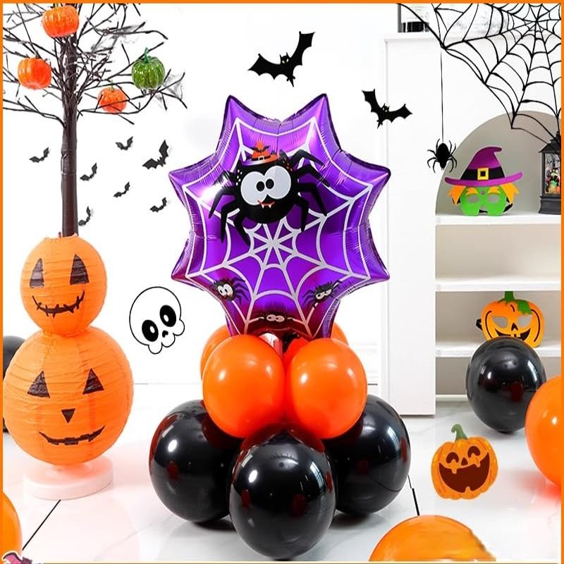 10pcs 12inch Black Orange Latex Balloons Party Theme Halloween Balloon Decor for Baby Shower Wedding Anniversary Baby Birthday Party Decorations (Halloween decor)