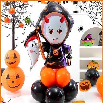10pcs 12inch Black Orange Latex Balloons Party Theme Halloween Balloons Decor for Baby Shower Wedding Anniversary Halloween Baby Birthday Party Decorations (Ghost)