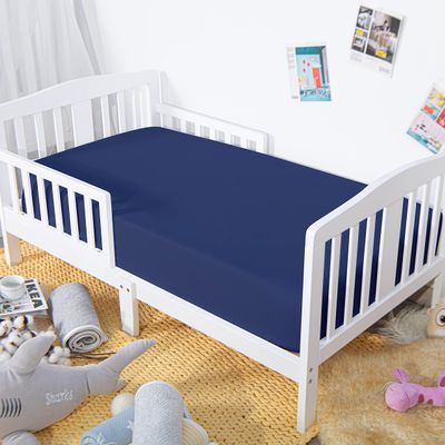 100% Brushed Microfiber Fitted Crib Sheet  2 Pack Super Soft and Cozy 28x52 Baby Sheet for Standard Crib and Toddler Mattress, Boys, Girls, Unisex, Navy Blue