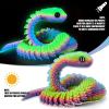 3D Printed Snake - Movable Articulated Snake, Perfect 3D Printed Animals for Educational Toys! Must-Have Toys for Kids and Collectors, Rainbow (Glows in The Dark)-24 Inch view 2