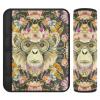 Boho Style Flower Floral Monkey 2 Pack Car seat Strap Covers Release Stress to Your Neck and Shoulders for SUV forro para cinturon de seguridad view 1