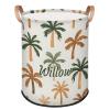 Laundry-Basket for Baby Boys Girls Coconut Tree Brown Personalized Laundry-Hamper with-Handle Dirty-Clothes-Storage-Basket view 1